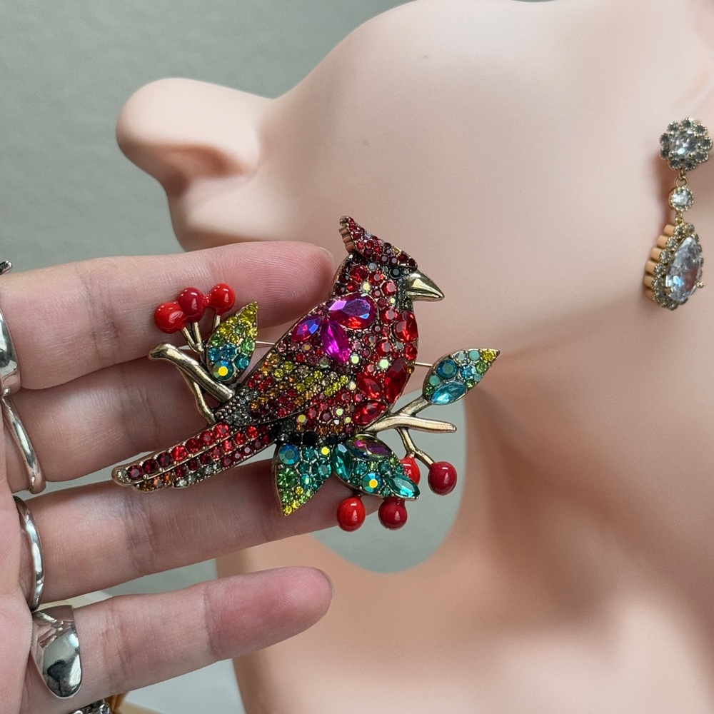 ⚜️💖 Winter Love Colorful Gemstone Bird Brooch 🐦‍🔥 - Picture 3 of 6